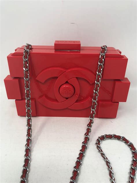 red chanel lego clutch|Chanel Lego clutch bag.